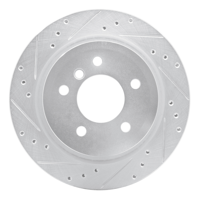 BMW Z4 Brake Rotor (1) - Rear Left - R1 Concepts - Drilled & Slotted - Silver - `09-`16